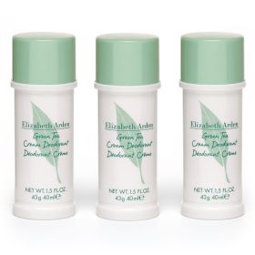 Green Tea by Elizabeth Arden, 3x1.5oz (4.5oz total) Cream Deodorant women
