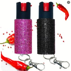 (2pcs)Anti Wolf Spray (black+pink )pepper Spray - Max Strength - 0.67 Fl Oz Fashionable Monochromatic Design (Option: Default)