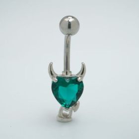 Devil Green 1pcs Zircon Belly Button Rings For Women Elegant Navel Jewelry And Stones For Daily Wear Parties And Special Occasions (Option: Default)