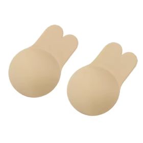 (Suits For AB Cup)Invisib Invisible Bra Adhesive Strapless Bra Push Up Backless Sticky Bra Lift Nippleless Covers Rabbit Bra Breast Pasties (Option: Default)