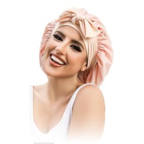 Large Satin Bonnet Silk Bonnet Hair Bonnet For Sleeping, Double Layer Satin Hair Bonnet For Sleeping With Tie Band Shower Cap (Option: Default)