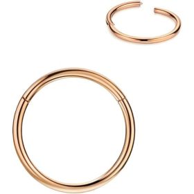 18g- Steel Hoop-rose Gold-10-1-45 (Option: Default)