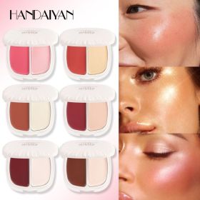 Saih-02#2-in-1 Blush & Highlighter Palette (Option: Default)