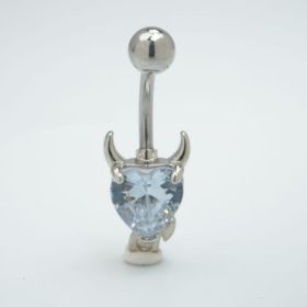 Devil White 1pcs Zircon Belly Button Rings For Women Elegant Navel Jewelry And Stones For Daily Wear Parties And Special Occasions (Option: Default)