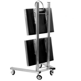 2 Tier Beauty Salon SPA Rolling Cart with Double Storage Tray Stainless Steel (Option: as picture)