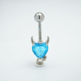 Devil Bule 1pcs Zircon Belly Button Rings For Women Elegant Navel Jewelry And Stones For Daily Wear Parties And Special Occasions (Option: Default)