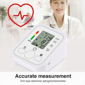 Automatic Digital Blood Pressure Monitor Upper Arm Machine Pulse Meter Cuff LCD (Option: A)