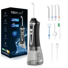 H2ofloss Water Dental Flosser Teeth Pick -Portable Oral Irrigator With 5 Modes, Rechargeable IPX7 Waterproof Orthodontic Teeth Cleaner Pick (Option: Default)