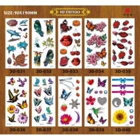 (Ocean) 3D 3D Tattoo Sticker, Single Sheet Size 90 * 190mm (Option: Default)