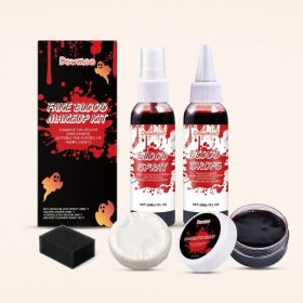 DOWMOO Halloween Fake Blood Makeup Set, 1 Set (Option: 1 Set)