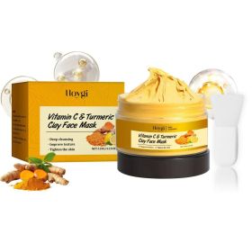 HOYGI Vitamin C and Turmeric Clay Face Mask with Brush, 120 g (Option: 120 g)