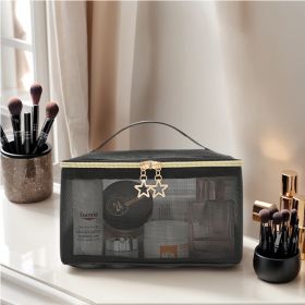 Layer Carrying Case Alphabet Style Makeup Bag (Option: Black)