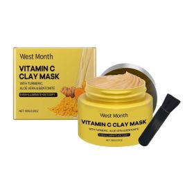 WEST MONTH Turmeric Vitamin C Clay Face Mask Set, 100 g with Applicator (Option: 100 g with Applicator)